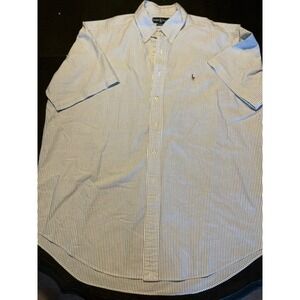 Ralph Lauren Mens Short Sleeve Button Down Striped‎ Shirt